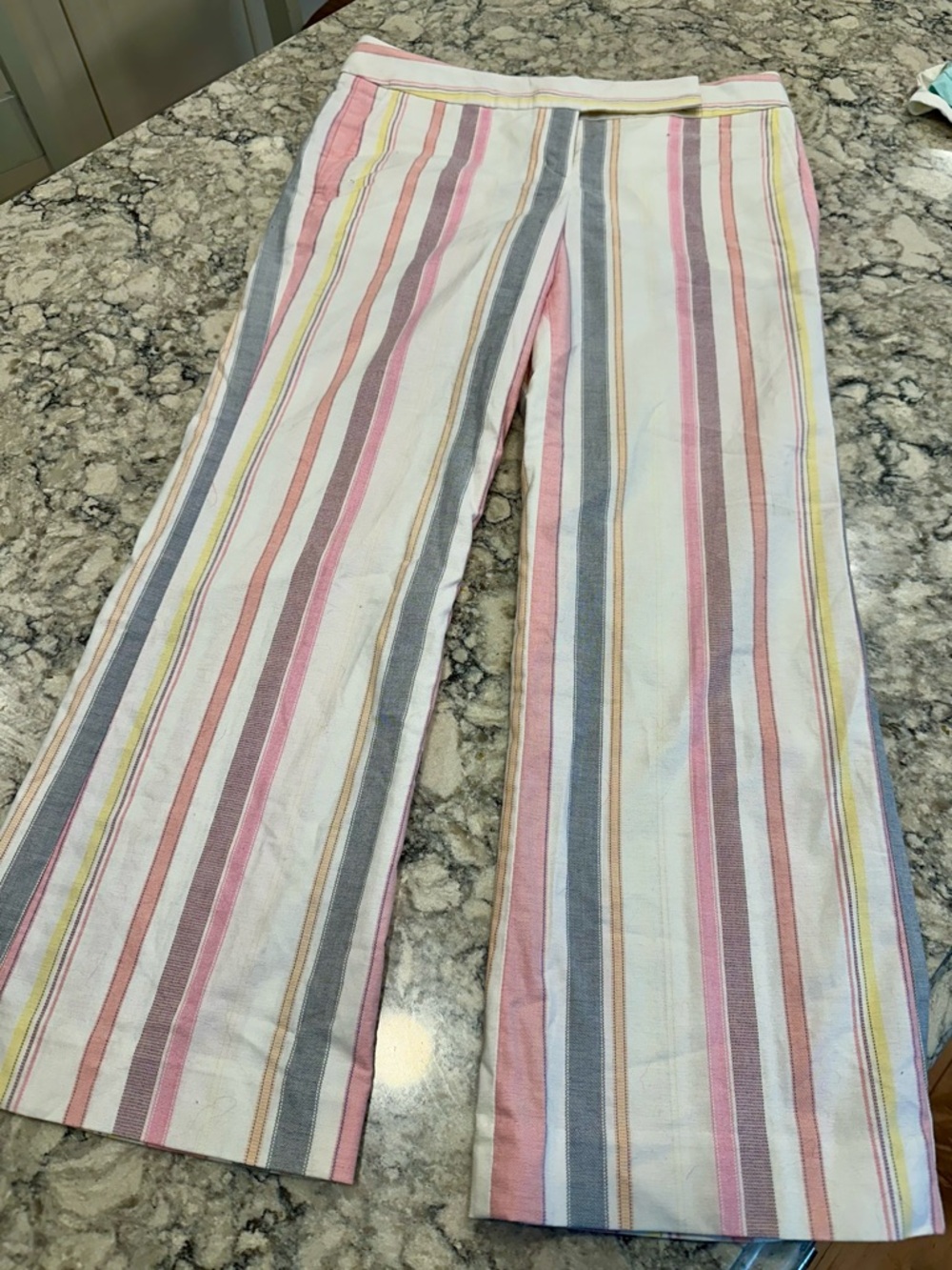 Pink Multi-Stripe Stretch Knit Pants